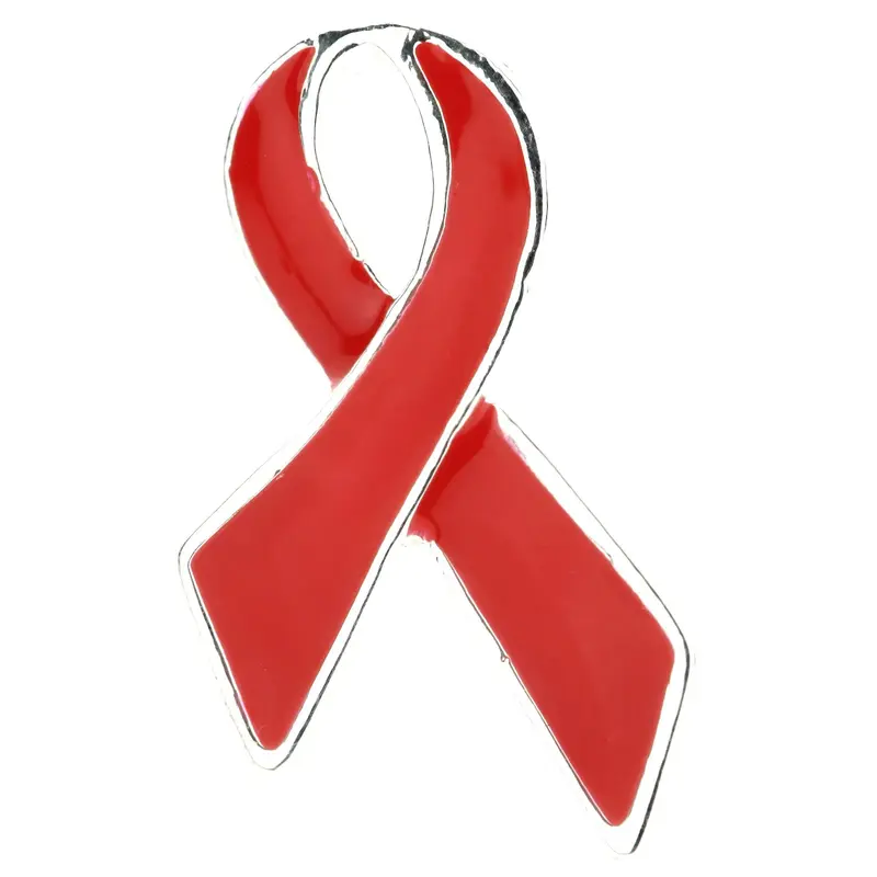 Classic Red Ribbon Lapel Pin - Single