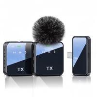 Wireless lavalier microphone high-end square, stereo sound, intelligent noise reduction, suitable for smartphone live broadca...