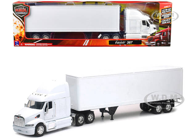 Peterbilt 387 Truck with Dry Goods Trailer White \
