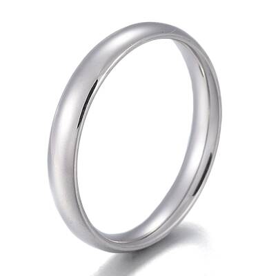 Non-Tarnish 304 Stainless Steel Flat Plain Band Rings