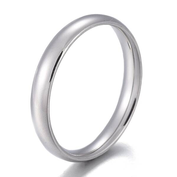 Non-Tarnish 304 Stainless Steel Flat Plain Band Rings