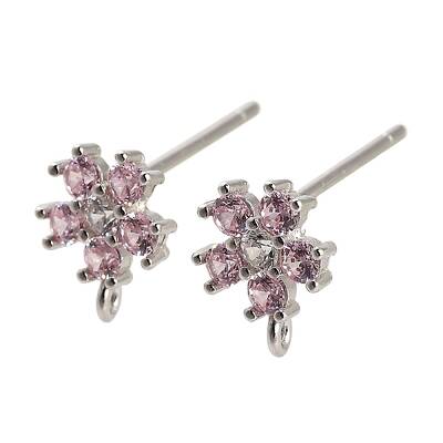 Rhodium Plated 925 Sterling Silver Ear Stud Findings