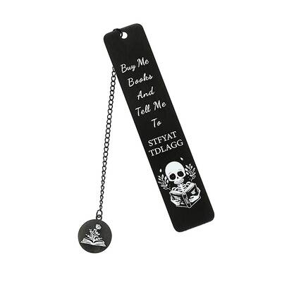 Skeleton Stainless Steel Rectangle Bookmark for Booklovers Reader