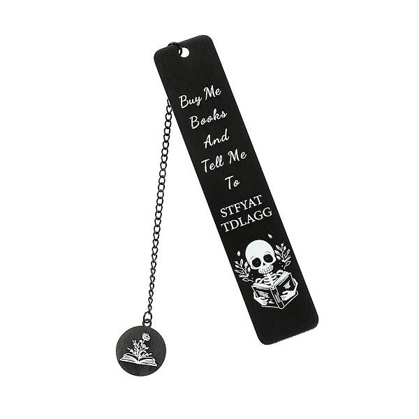 Skeleton Stainless Steel Rectangle Bookmark for Booklovers Reader