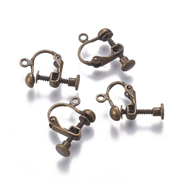 Rack Plated Brass Screw Clip-on Earring Findings