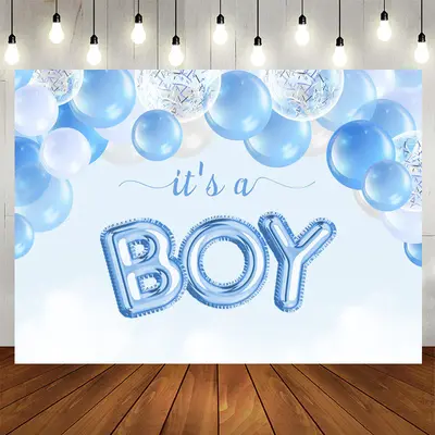 Aperturee Its A Boy Blue Balloons Theme Baby Shower Backdrop