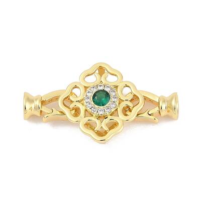 Brass Micro Pave Clear Cubic Zirconia Fold Over Clasps