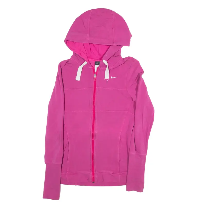 NIKE Dri-Fit Hoodie Pink Full Zip Womens S