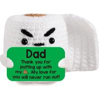 Dad Fathers Day Birthday Gifts for Dad from Daughter Son Funny Small Gag Handmade Crochet I Love You Daddy New Bonus Step Dad...
