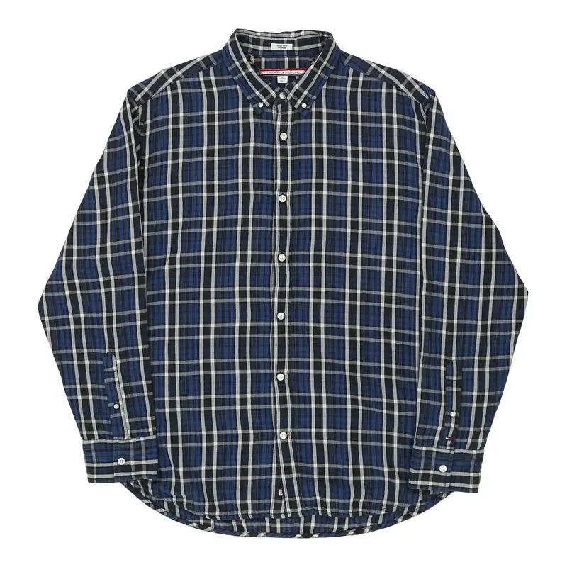 Tommy Hilfiger Checked Shirt - Medium Blue Cotton