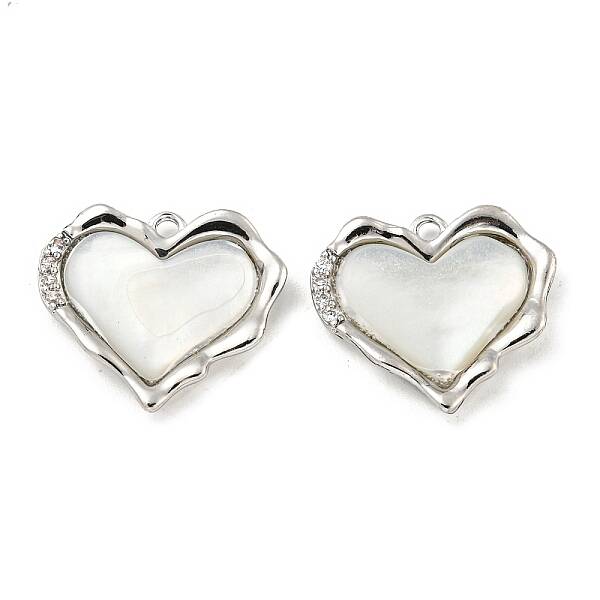 Brass Micro Pave Clear Cubic Zirconia Pendants