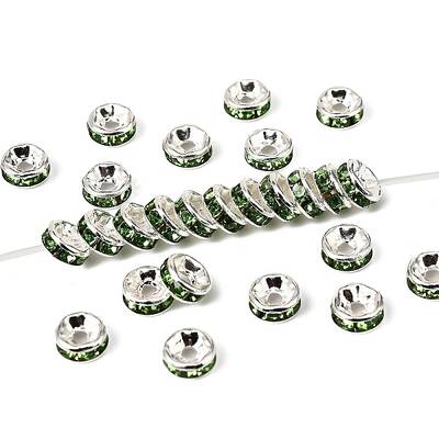Brass Grade A Rhinestone Spacer Beads