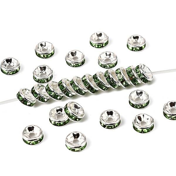 Brass Grade A Rhinestone Spacer Beads