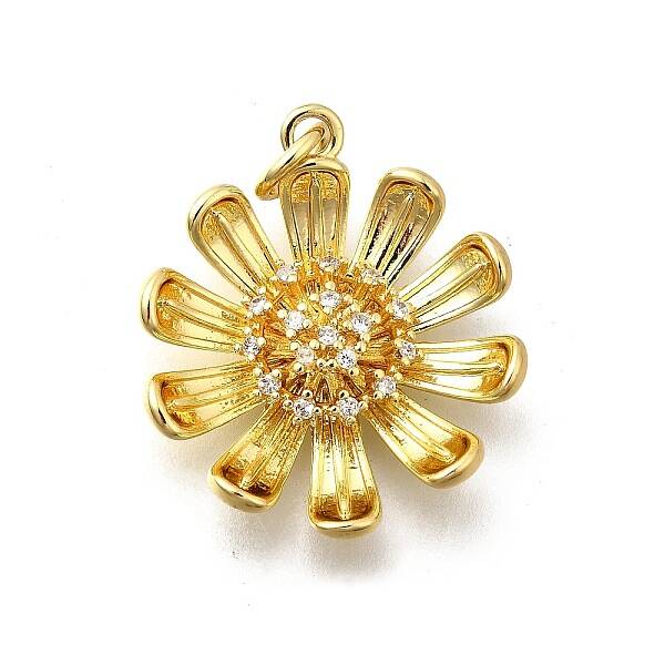 Brass Micro Pave Clear Cubic Zirconia Pendants