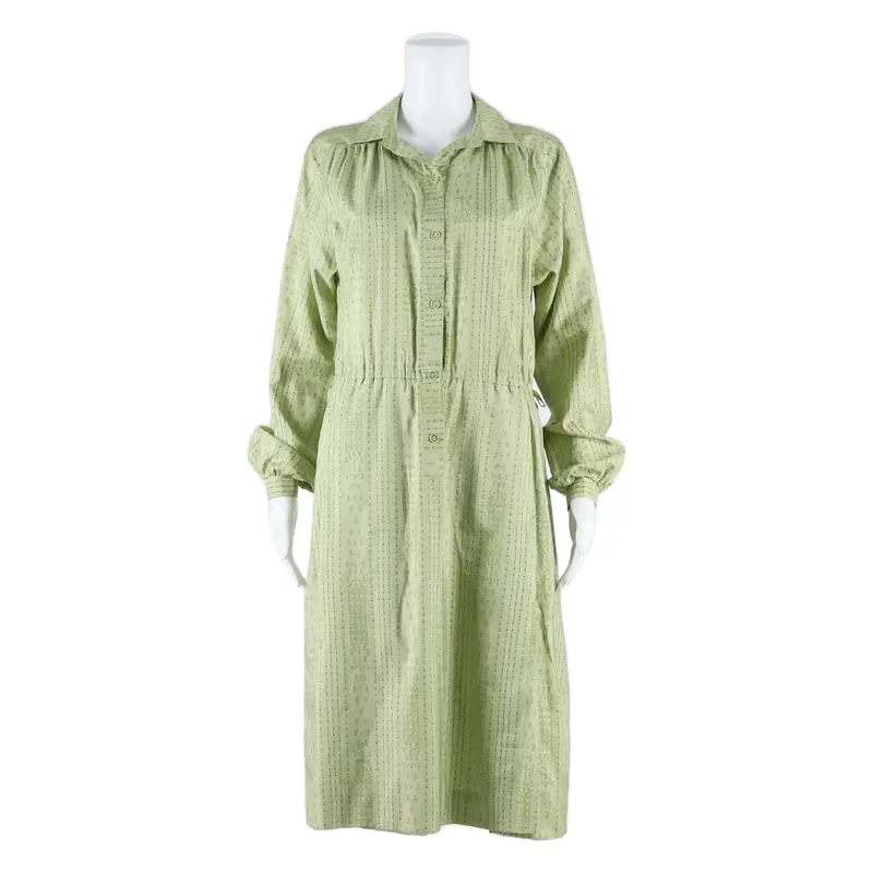 HARDOB Womens Day Dress Green Floral Long Sleeve Midi M