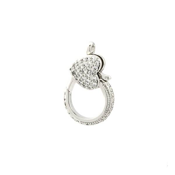 Brass Micro Pave Clear Cubic Zirconia Lobster Claw Clasps
