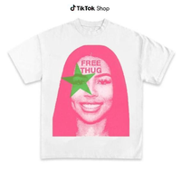 Vibrant Mariah Pink Big Face Graphic T-Shirt – Express Your Unique Free Thug Style