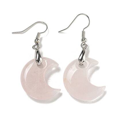 Rack Plating Moon Brass Dangle Earrings for Women