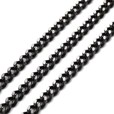 PVD Vacuum Plating 304 Stainless Steel Cuban Link Chains