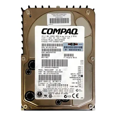 152191-001 HP 18.2GB Ultra-160 SCSI 10000 3.5-inch Hard Drive