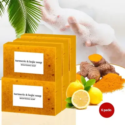 Turmeric & Koji Soap, 3 Counts/6 Counts Handmade Turmeric Soap, Women's Moisturizing Skin Care Soap, Daily Body Care Shower S...