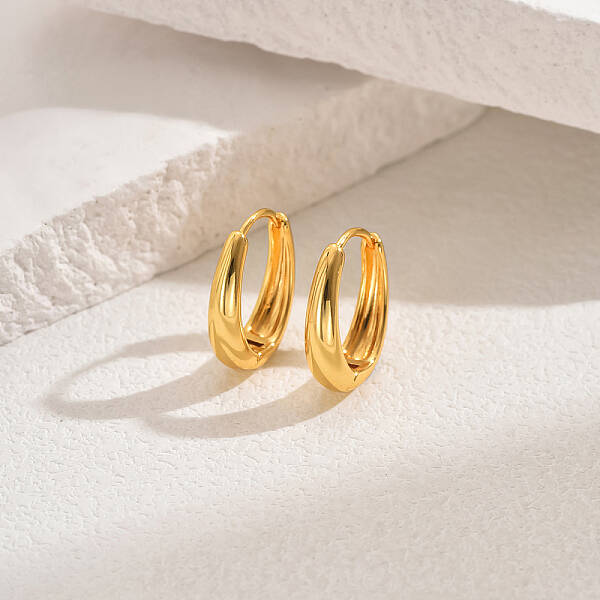 Classic Fashionable Brass Hoop Earrings for Women