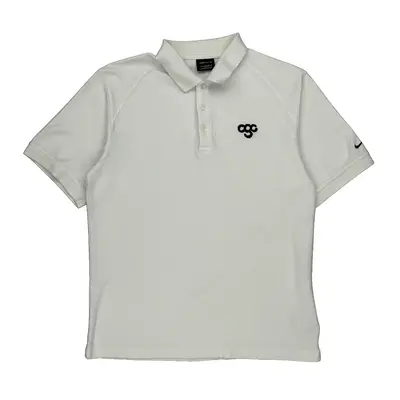 Nike Golf Graphic Polo Shirt - Medium White Cotton Blend