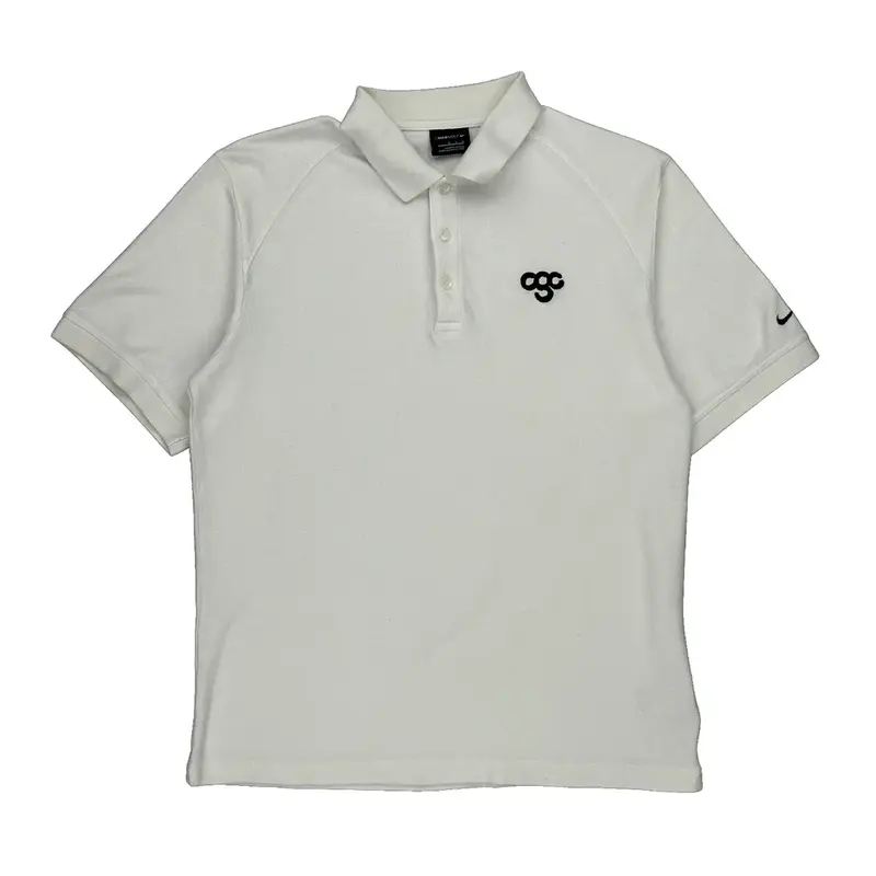 Nike Golf Graphic Polo Shirt - Medium White Cotton Blend