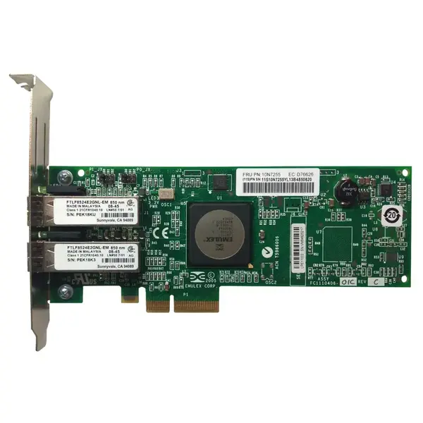 42C2072 IBM Dual-Ports LC 4Gb/s Fibre Channel PCI Express x4 Low Profile Host Bus Network Adapter by Emulex