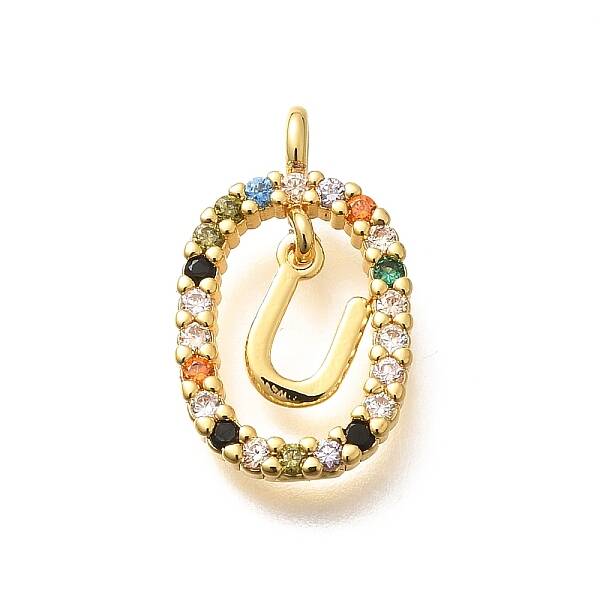 Brass Micro Pave Cubic Zirconia Pendants