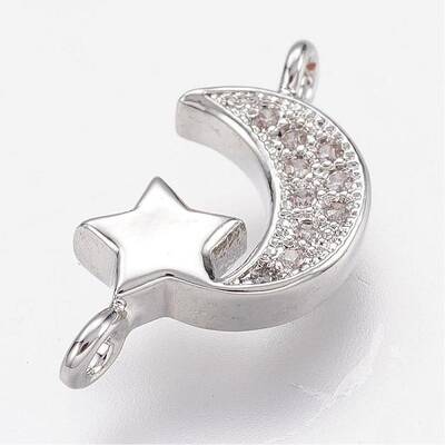 Brass Micro Pave Cubic Zirconia Links