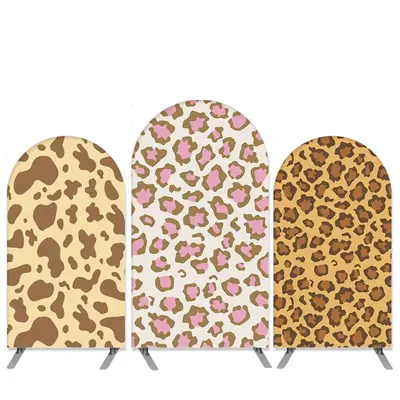 Aperturee Safari Theme Leopard Pattern Happy Birthday Arch Backdrop Kit | Chiara Arch Backdrop Diy | Custom Arched Wall Cover...