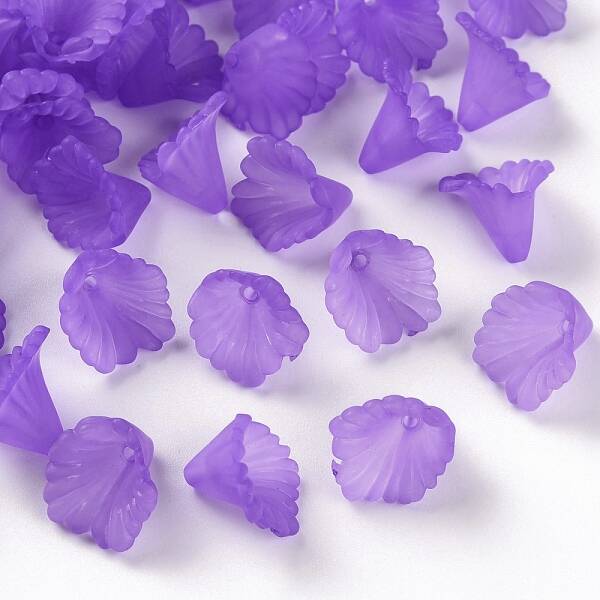 Frosted Acrylic Bead Caps