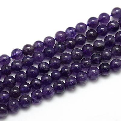 Natural Amethyst Round Bead Strands