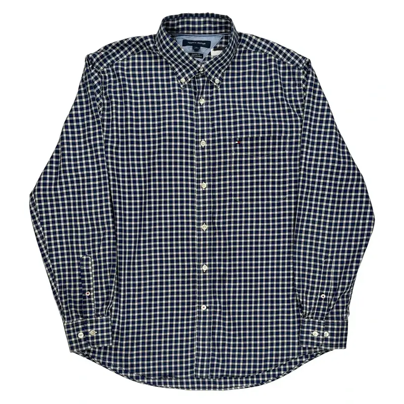 Tommy Hilfiger Checked Shirt - Large Navy Cotton