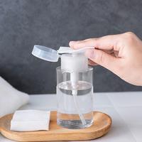 Push Down Pump Dispenser for Nail Polish Remover, 1 Count Empty Bottle Refillable Clear Cosmetic Container for Travel, Makeup...