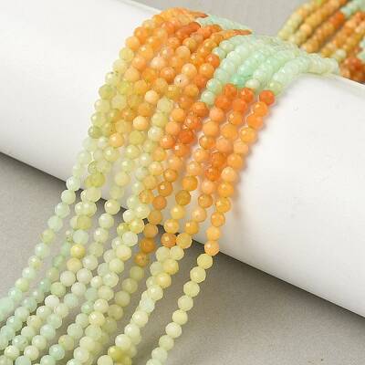 Gradient Color Natural Myanmar Jade Beads Strands