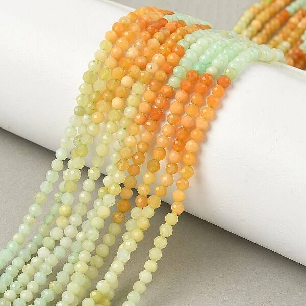 Gradient Color Natural Myanmar Jade Beads Strands