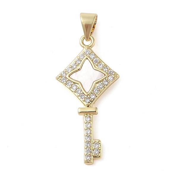 Brass Micro Pave Clear Cubic Zirconia Pendant