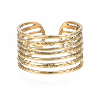 304 Stainless Steel Multi-string Open Cuff Ring