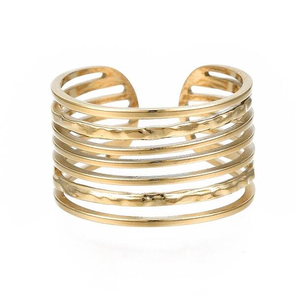 304 Stainless Steel Multi-string Open Cuff Ring