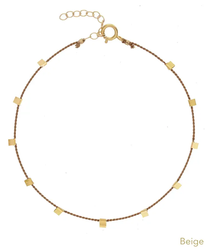 Hilo Anklet | Metal Color: Gold | Color: Beige