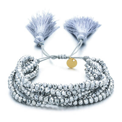 Faceted Glass Braided Bead Bracelets