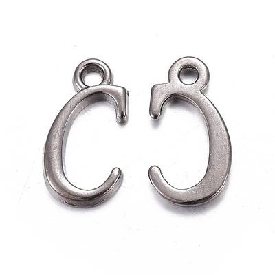 Gunmetal Plated Alloy Letter Pendants
