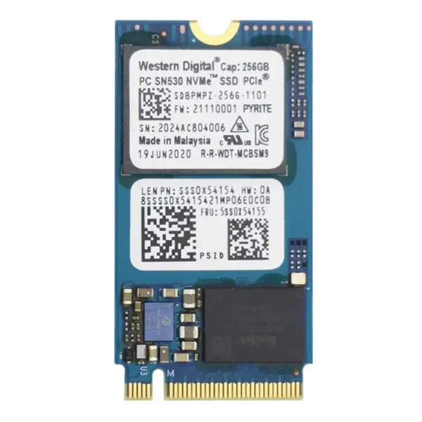 SDBPMPZ-256G-1101 Western Digital PC SN530 256GB TLC PCI Express 3.0 x4 NVMe M.2 2242 Internal Solid State Drive