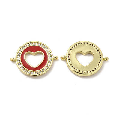 Brass Micro Pave Clear Cubic Zirconia Connector Charms