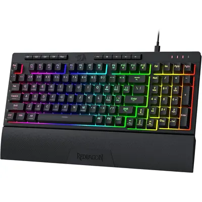 Redragon K515 Shiva RGB Membrane Gaming Keyboard, 98 Keys Mechanical-Feel Keyboard w/Smooth Linear Switch, On-Board Macro & D...