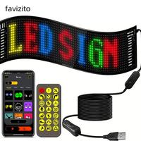 Favizito Scrolling LED Sign, Programmable Flexible LED Digital Display, Smart APP Control & Remote Control Custom Text DIY P...