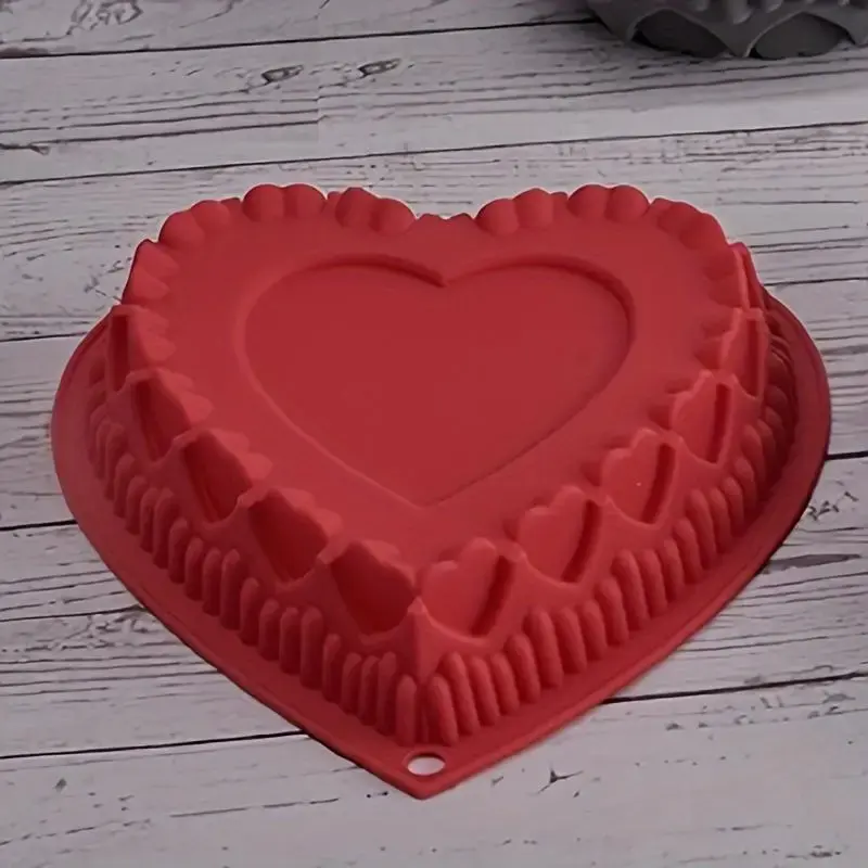 Heart Shaped Cake Pan, Creative Silicone Love Baking Pan Suitable for Oven, Baking Tools for Kitchen Home