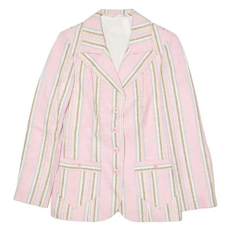 Womens Blazer Jacket Pink Striped XS